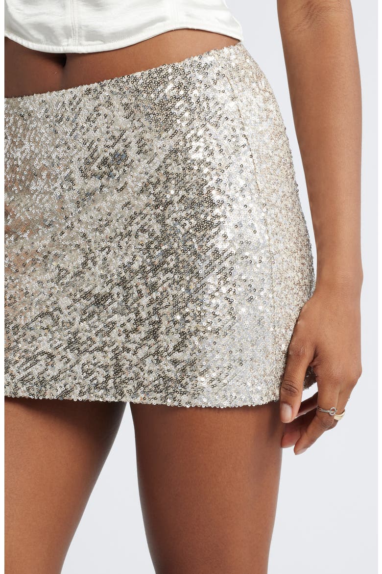 Sequin Miniskirt, Alternate, color, SILVER SEQUINS