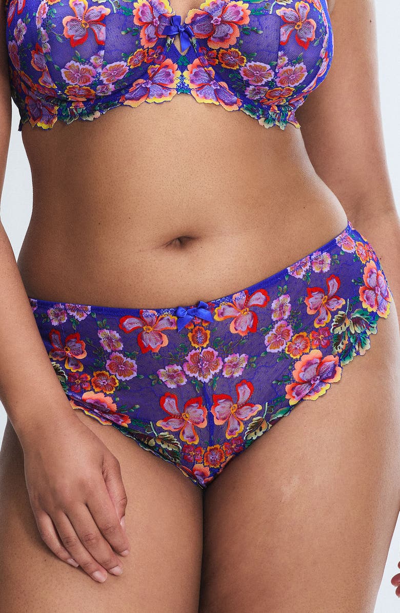 SAVAGE X FENTY Sunchaser Lace Cheeky Briefs, Alternate, color, Rendezvous Blue