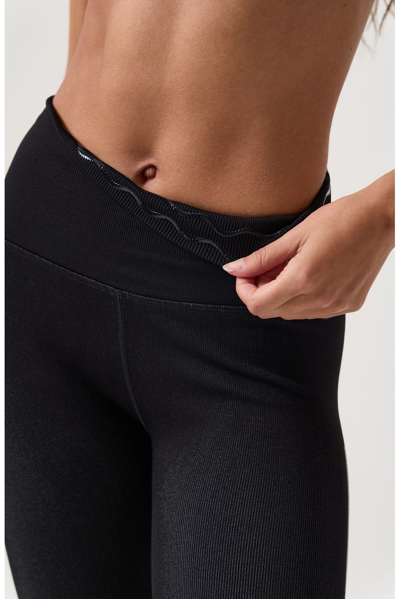 Lunar Icon High Waist Ribbed Performance Leggings, Alternate, color, BLACK