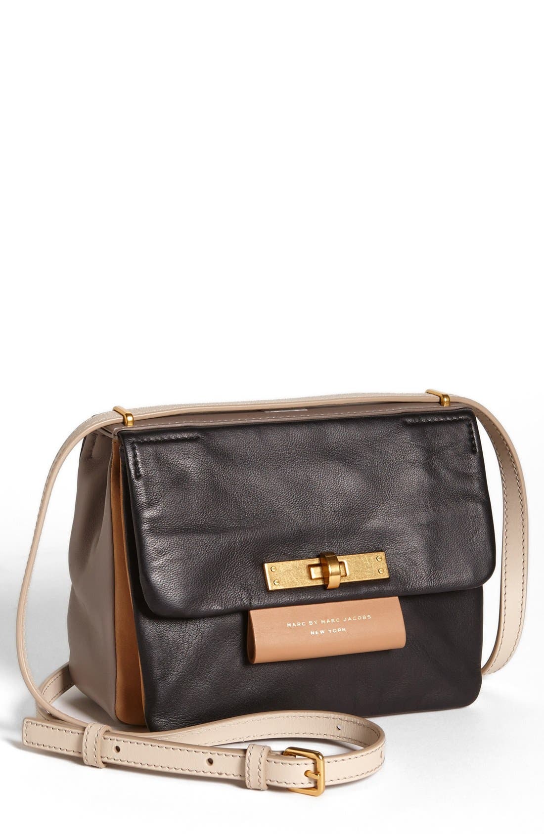 MARC BY MARC JACOBS 'East End - Colorblocked Miss Bliz' Crossbody Bag, Small, Main, color, BLACK MULTI