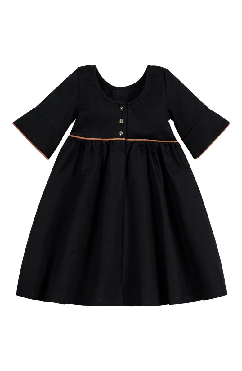Hope & Henry Baby Girls' Ruffle Sleeve Ponte Dress, Infant, Alternate, color, 