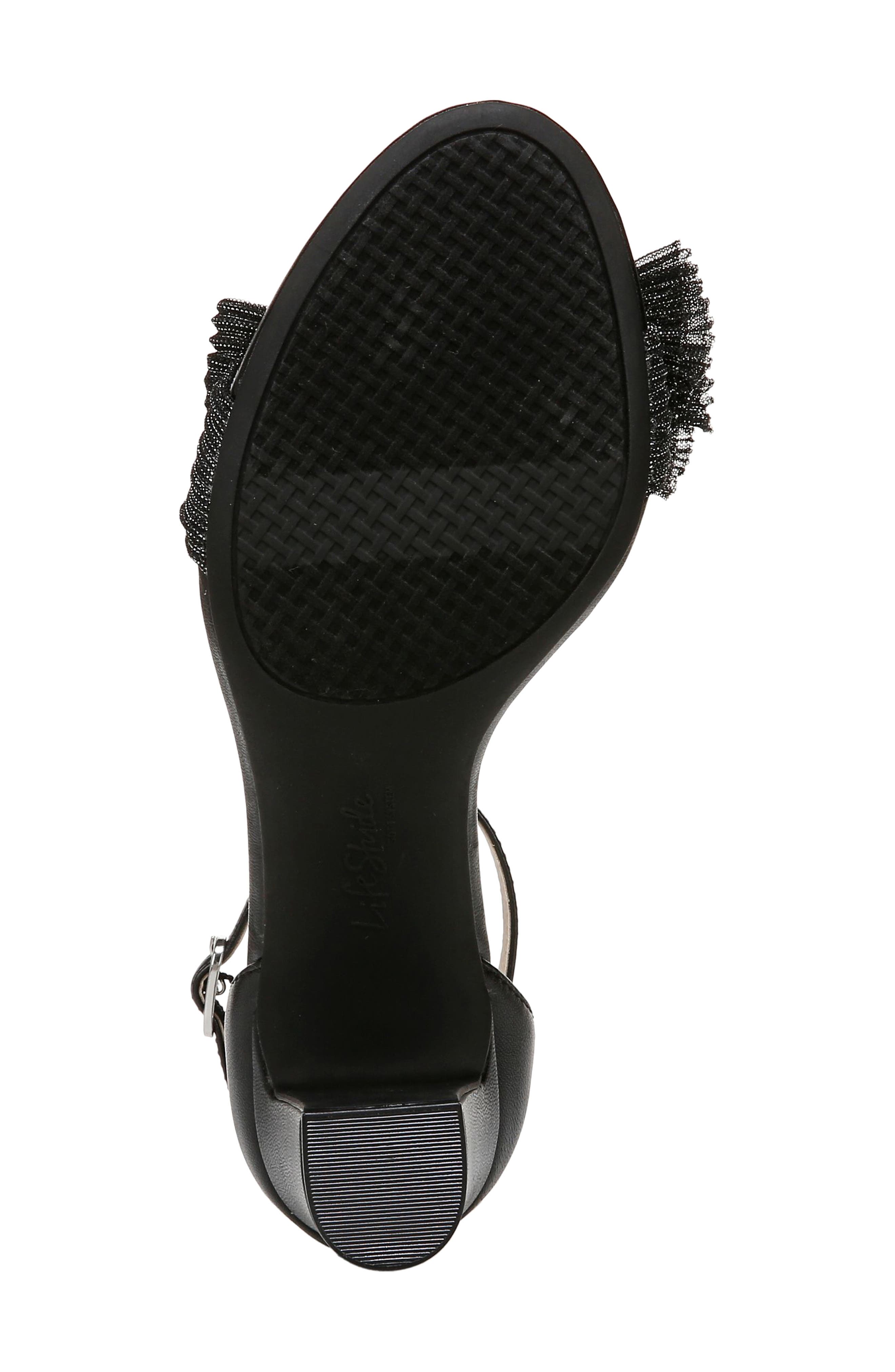 LifeStride Florence Bow Ankle Strap Sandal, Alternate, color, Black