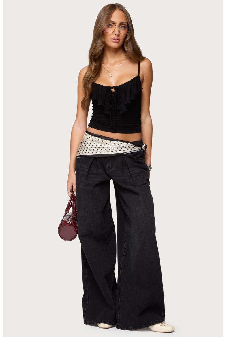 Jezebel Ruffle Camisole, Alternate, color, BLACK