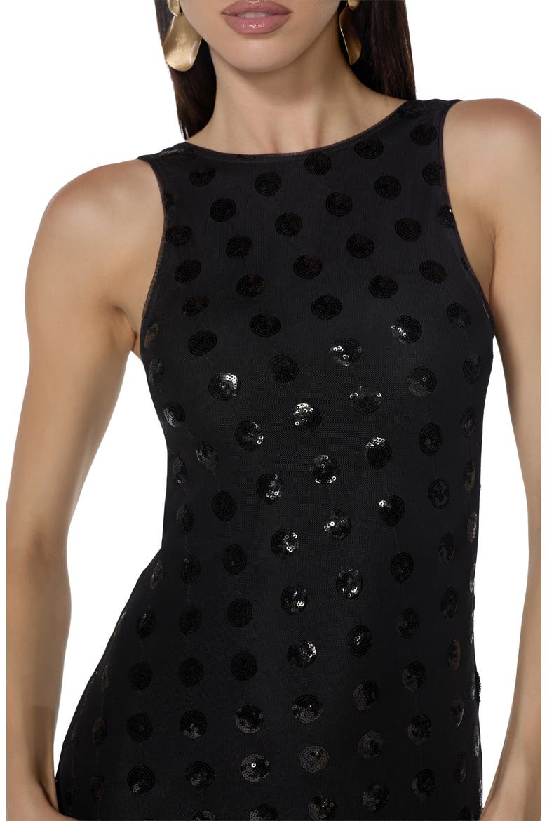 Berto Sequin Sleeveless Maxi Dress, Alternate, color, NOIR