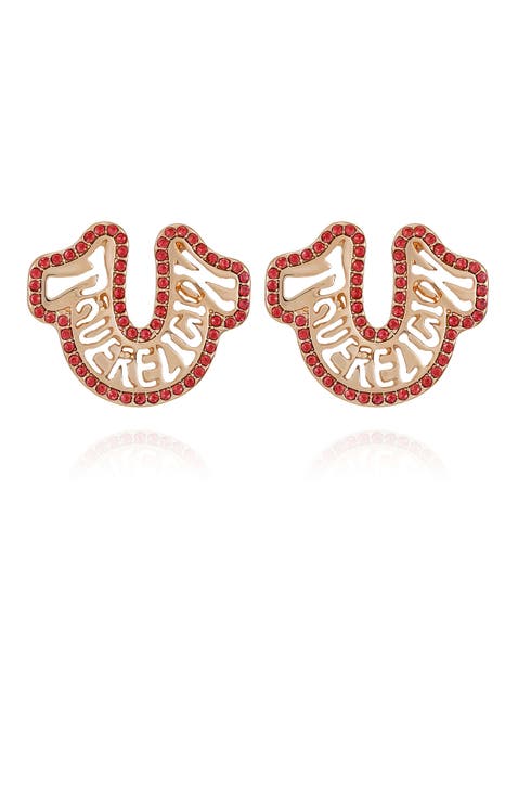 Logo horseshoe post earring