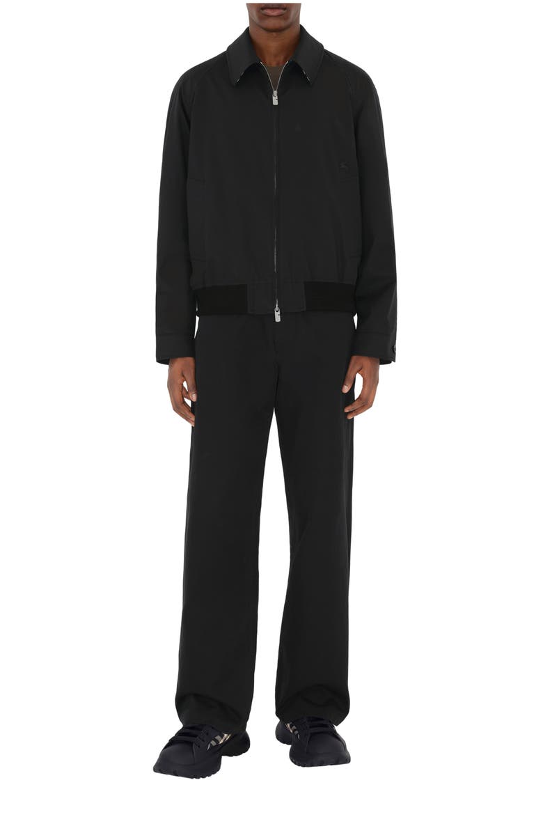 Burberry Gabardine Chester Harrington Jacket, Main, color, Black