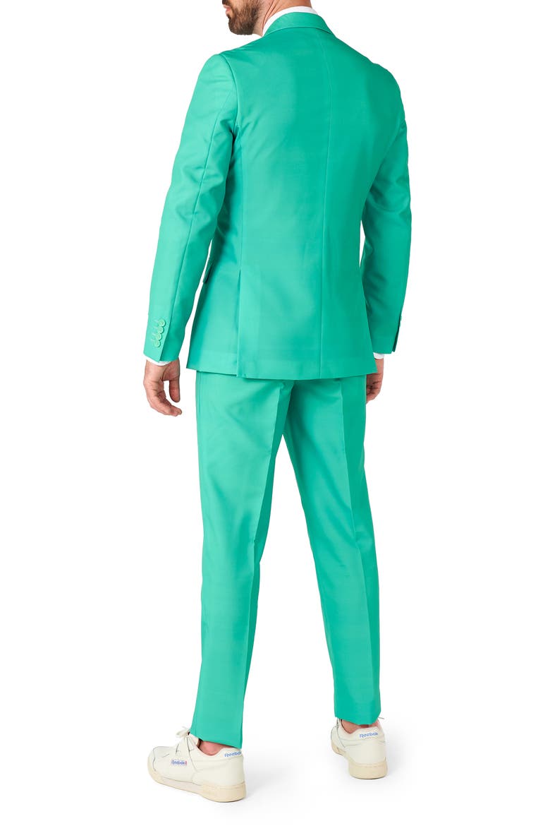 Trendy Turquoise Slim Fit Two-Piece Suit & Tie Set, Alternate, color, GREEN