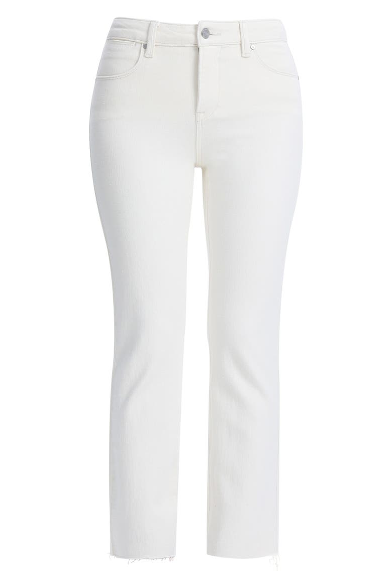 Raw Hem Crop Straight Leg Jeans, Alternate, color, OFF WHITE