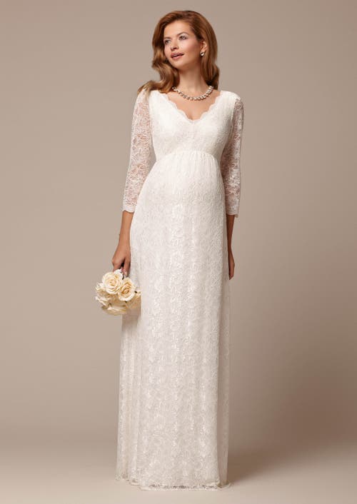 Tiffany Rose Maternity Chloe Lace Maternity Wedding Gown In White