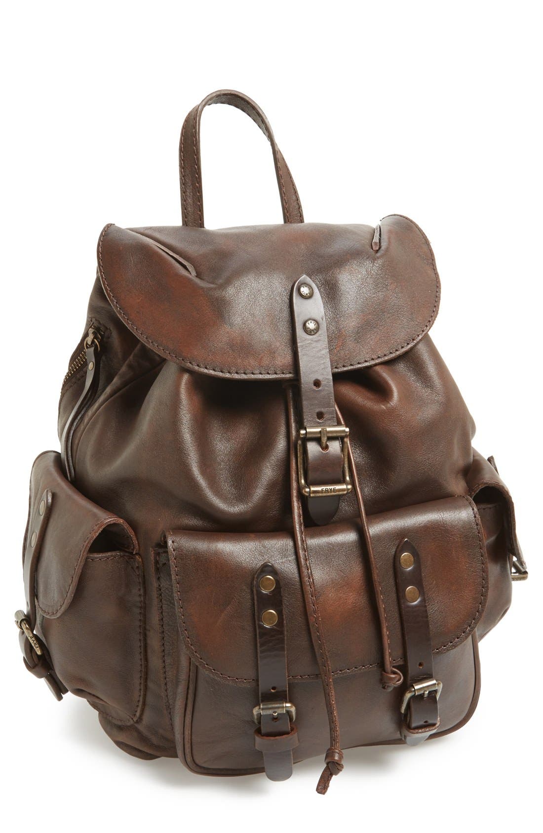 'Veronica' Leather Backpack, Main, color, MAPLE