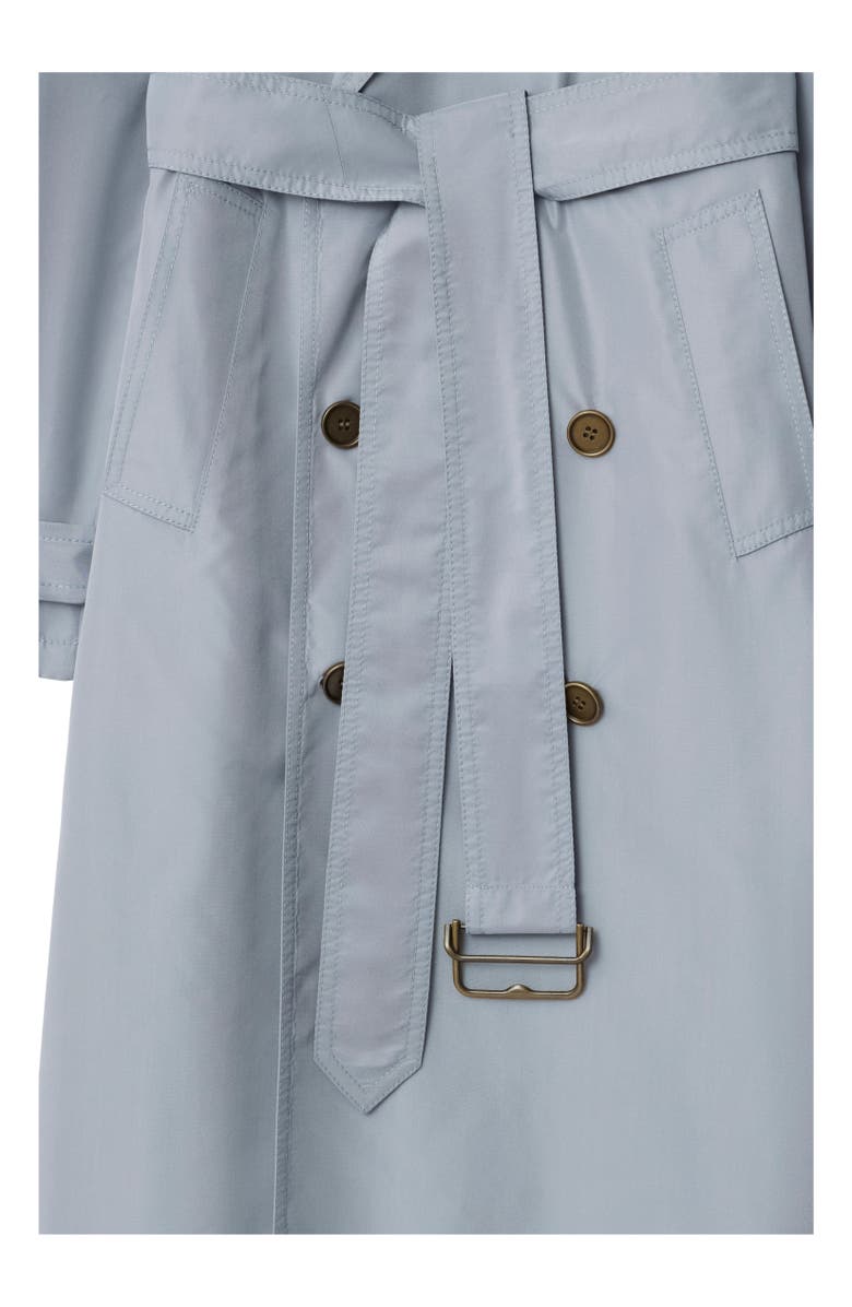 Burberry Long Silk Trench Coat, Alternate, color, Gale
