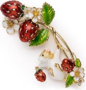 Bill Skinner Studio Strawberry & Mouse Brooch