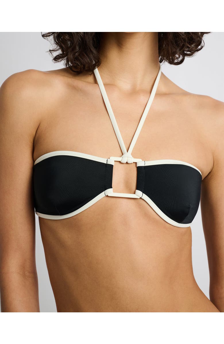 Onia Palermo Tricot Bikini Top, Main, color, Black/Egret