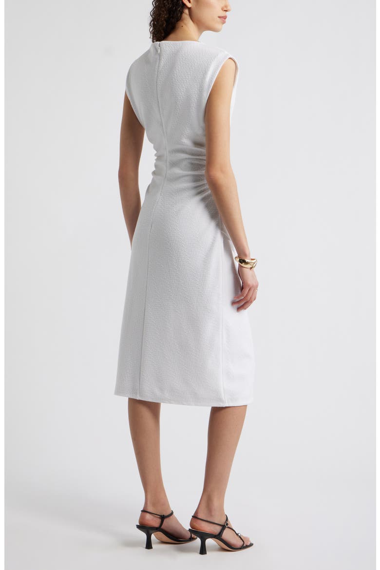 Ruched Cap Sleeve Dress, Alternate, color, WHITE