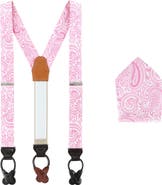 Trafalgar Sobee Paisley Silk Brace & Pocket Square Set