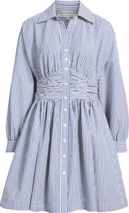 Julia Jordan Stripe Long Sleeve Seersucker Mini Shirtdress