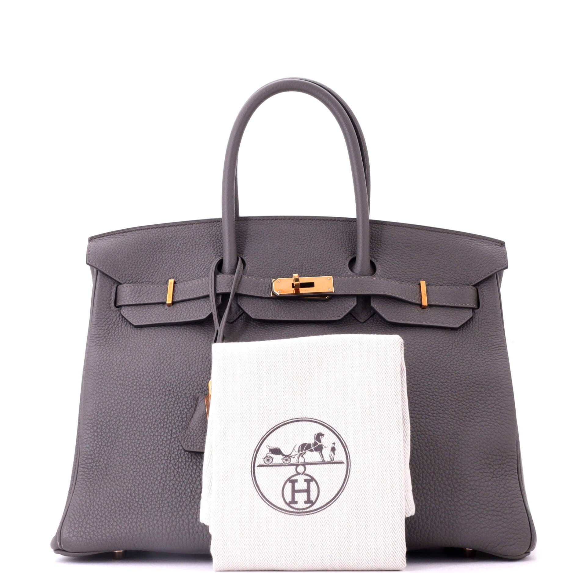 Pre-Owned Hermes Birkin Handbag Grey Togo with Gold Hardware 35, Alternate, color, Etain