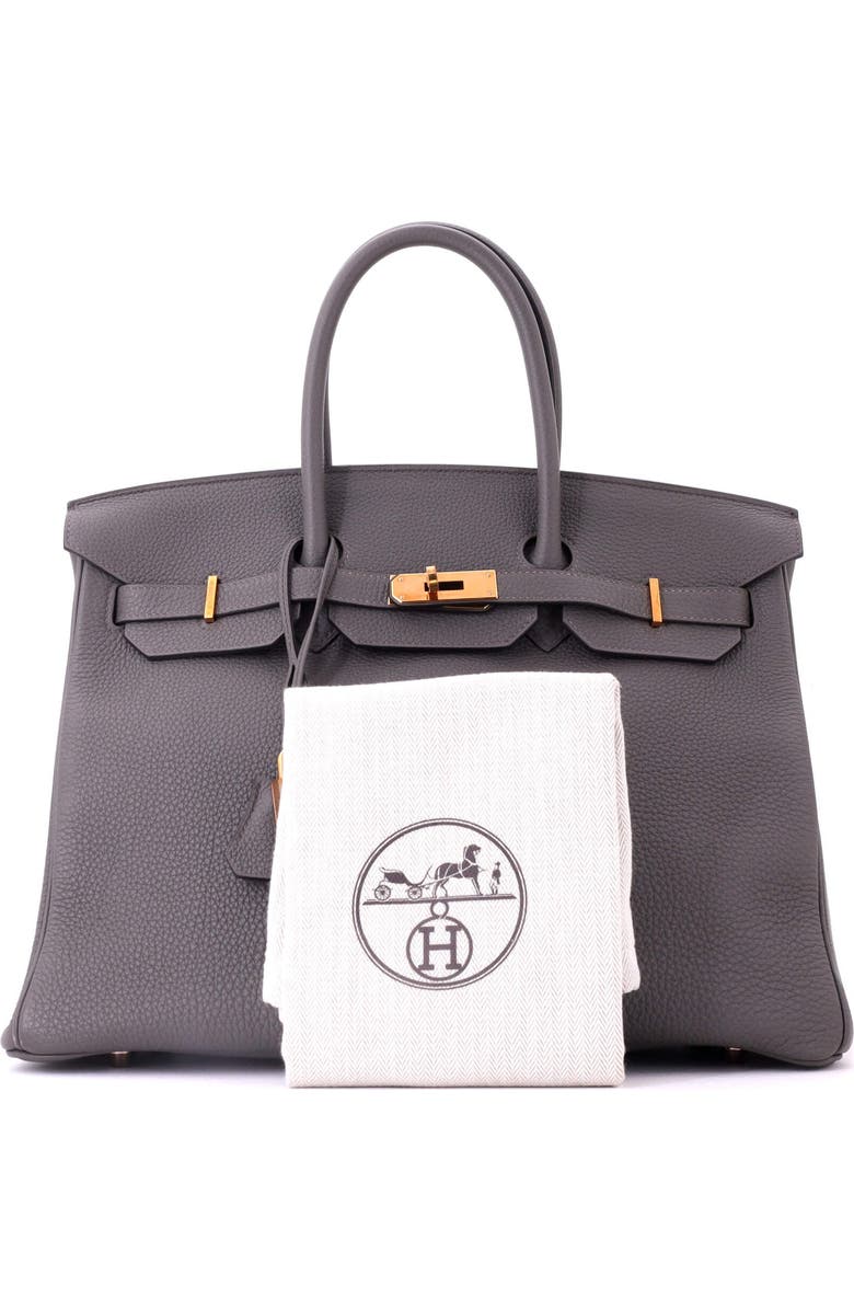 Pre-Owned Hermes Birkin Handbag Grey Togo with Gold Hardware 35, Alternate, color, Etain