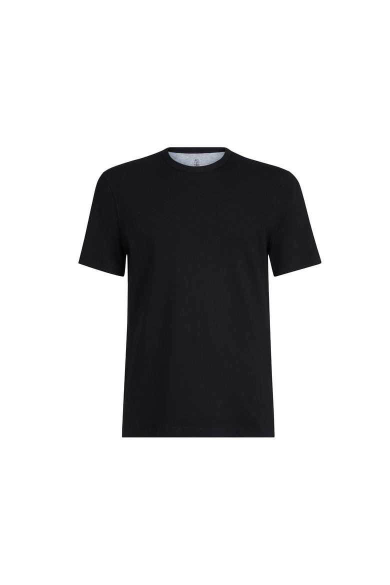 Ribbed jersey T-shirt, Alternate, color, Black