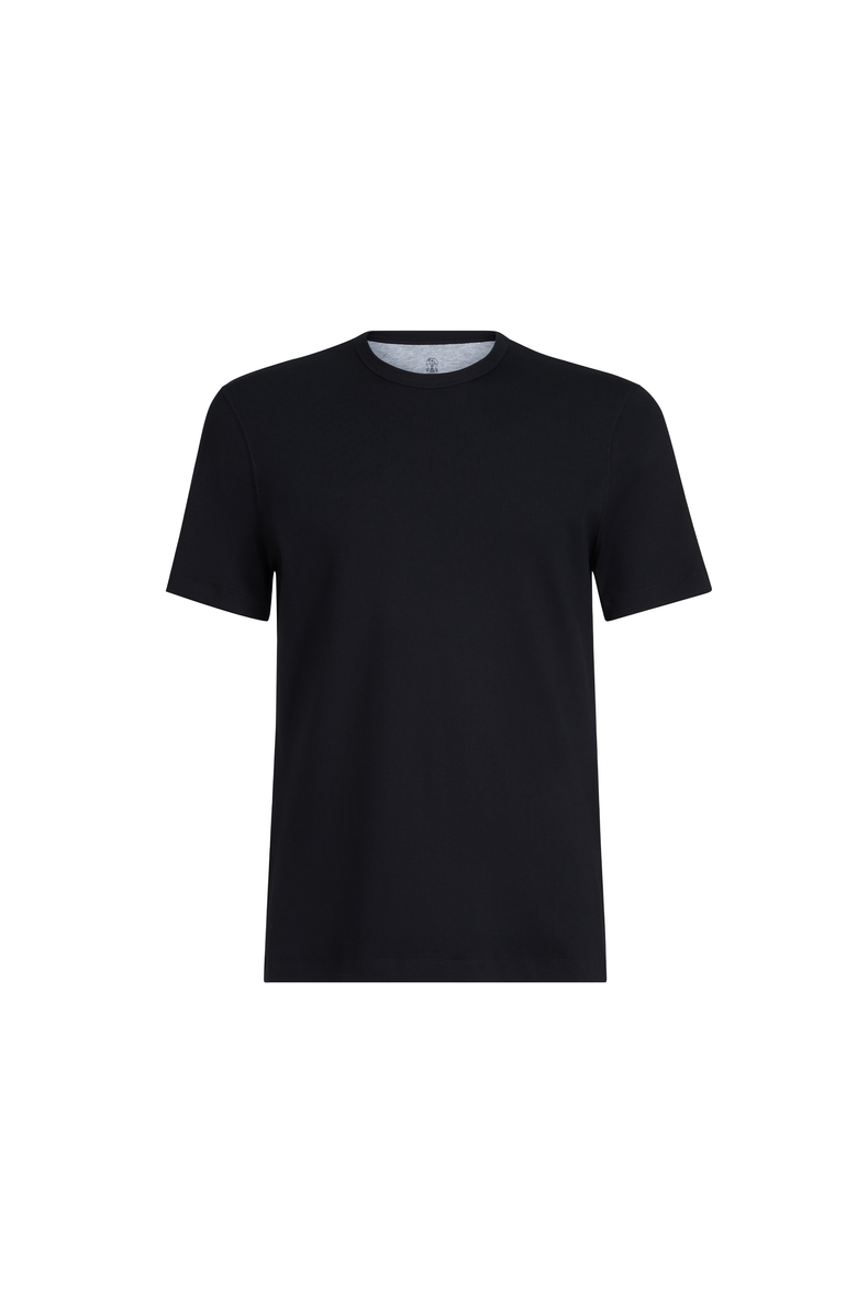 Brunello Cucinelli Ribbed jersey T-shirt, Main, color, Black