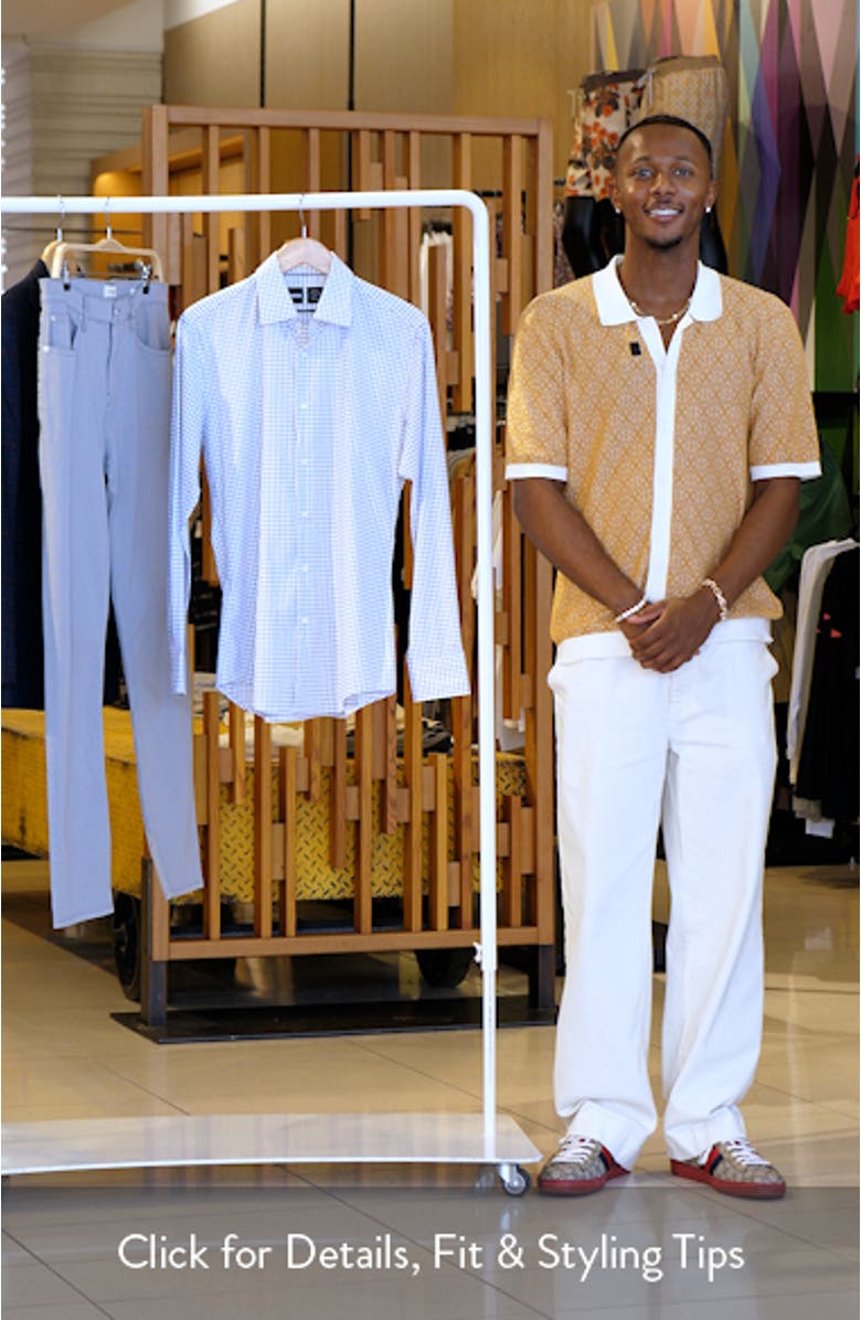 Hank Kent Slim Fit Check Performance Twill Dress Shirt, sales video thumbnail