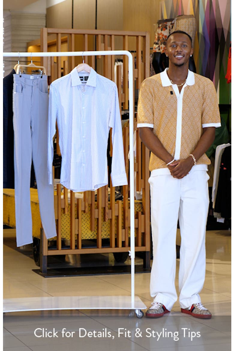 Hank Kent Slim Fit Check Performance Twill Dress Shirt video