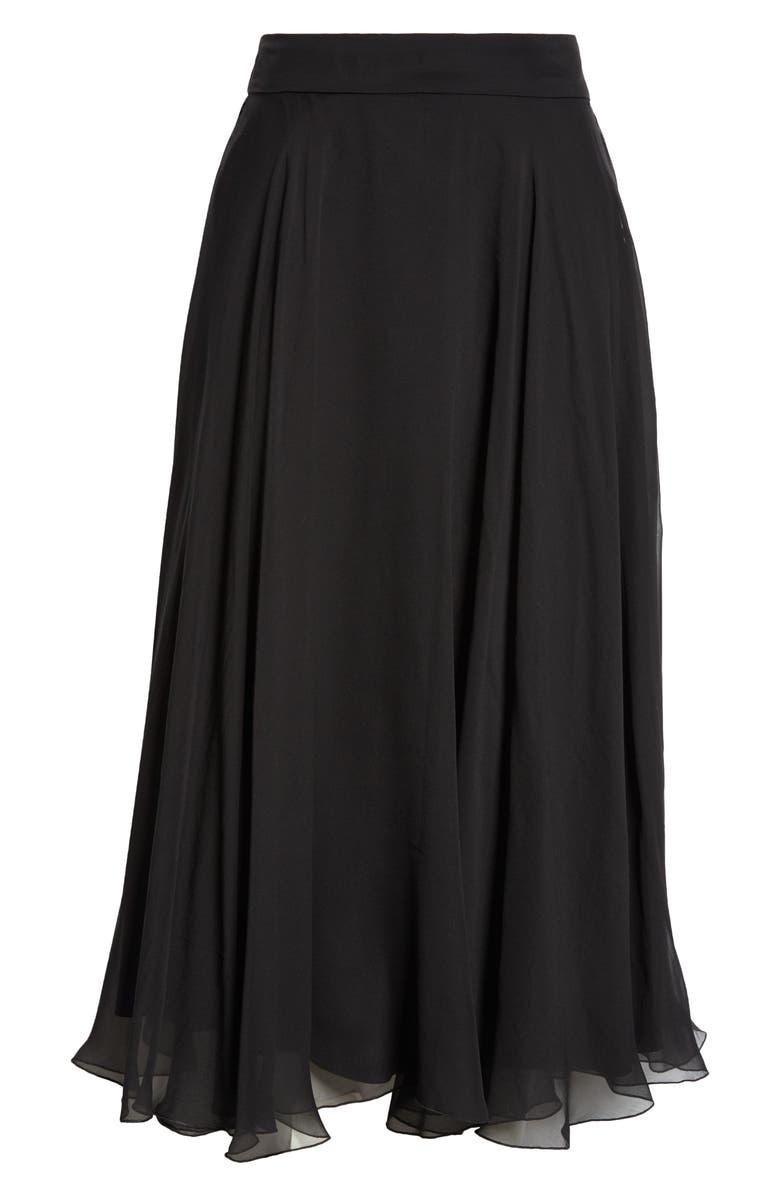 Dolce&Gabbana Silk Chiffon Circle Skirt, Alternate, color, Nero