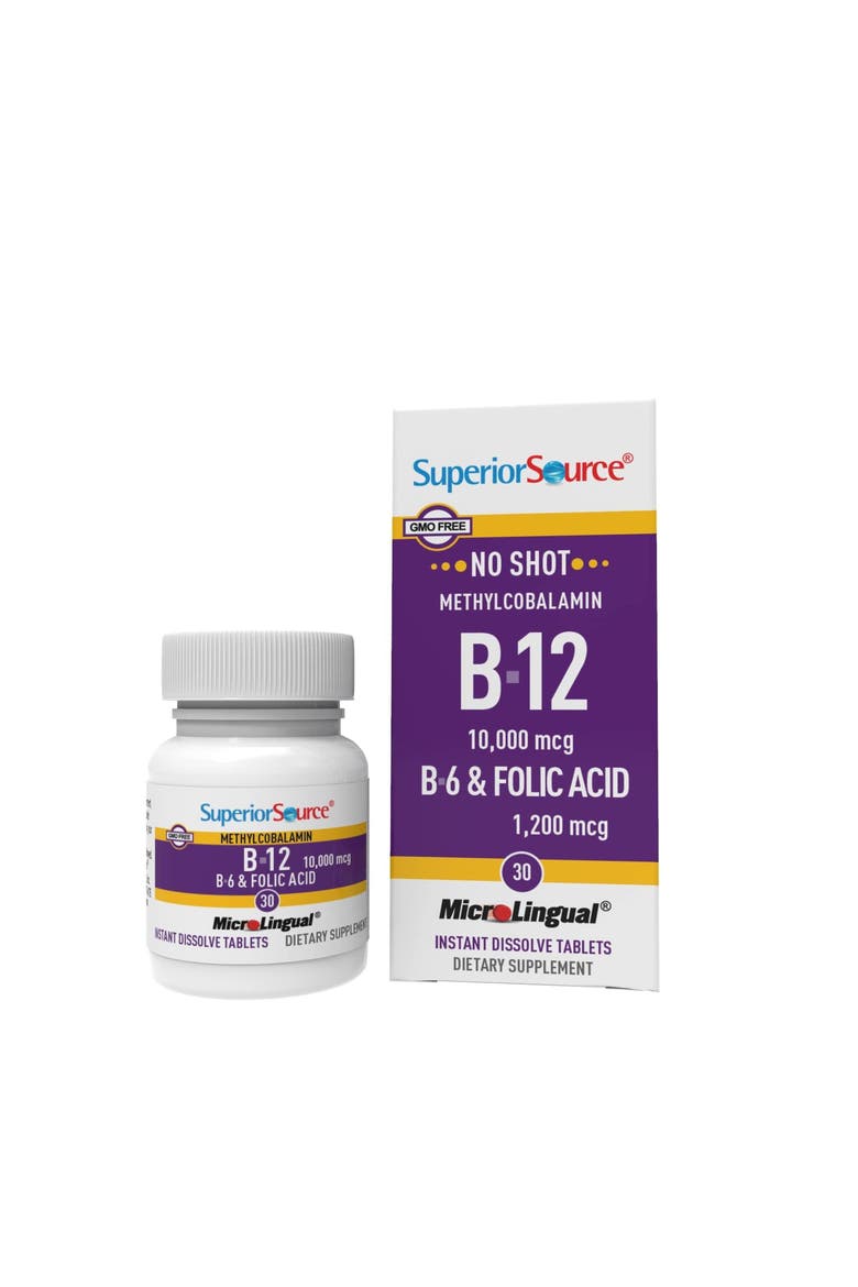 Methylcobalamin B-12 Energy Support Sublingual Vitamin Tablets, Main, color, White