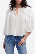 Madewell Shirred Voile Button-Up Top