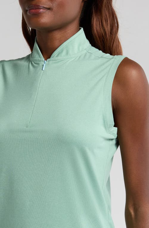 Swannies Brynn Sleeveless Half Zip Polo In Sage