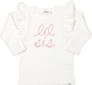 oh baby! "lil sis" Pink Eyelash Millie Long Sleeve Tee