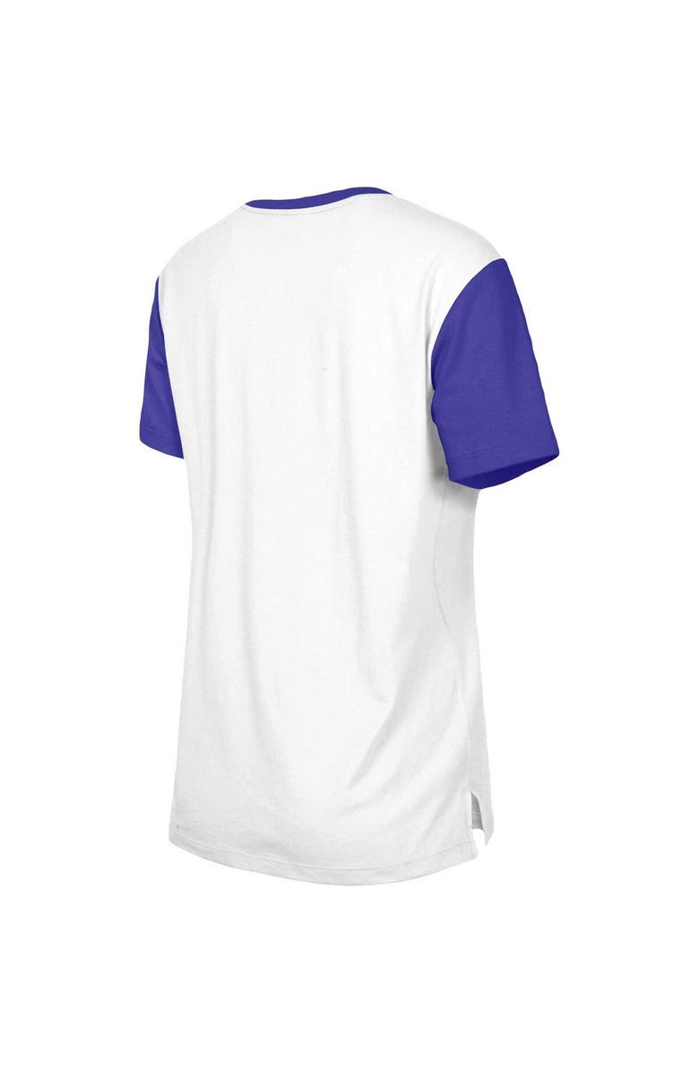 New Era Women's New Era White/Purple Minnesota Vikings Third Down Colorblock T-Shirt, Alternate, color, White