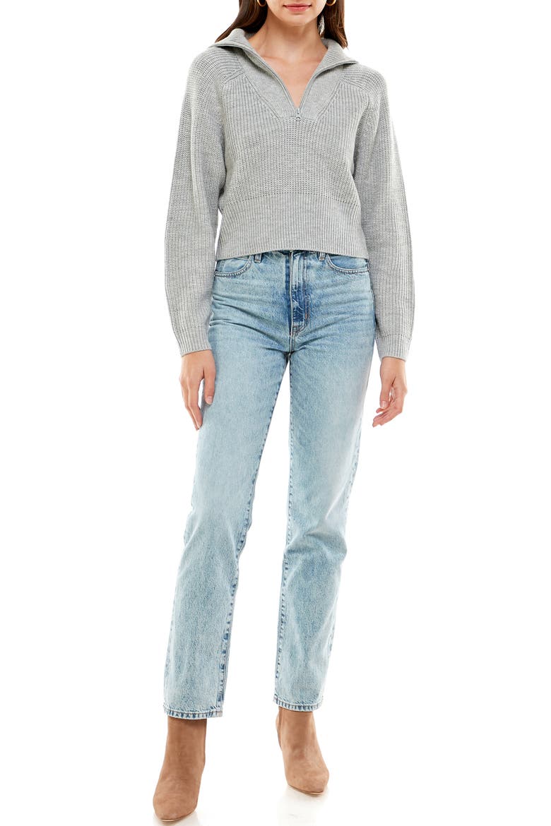 Nelle Half Zip Pullover, Alternate, color, HEATHER GREY