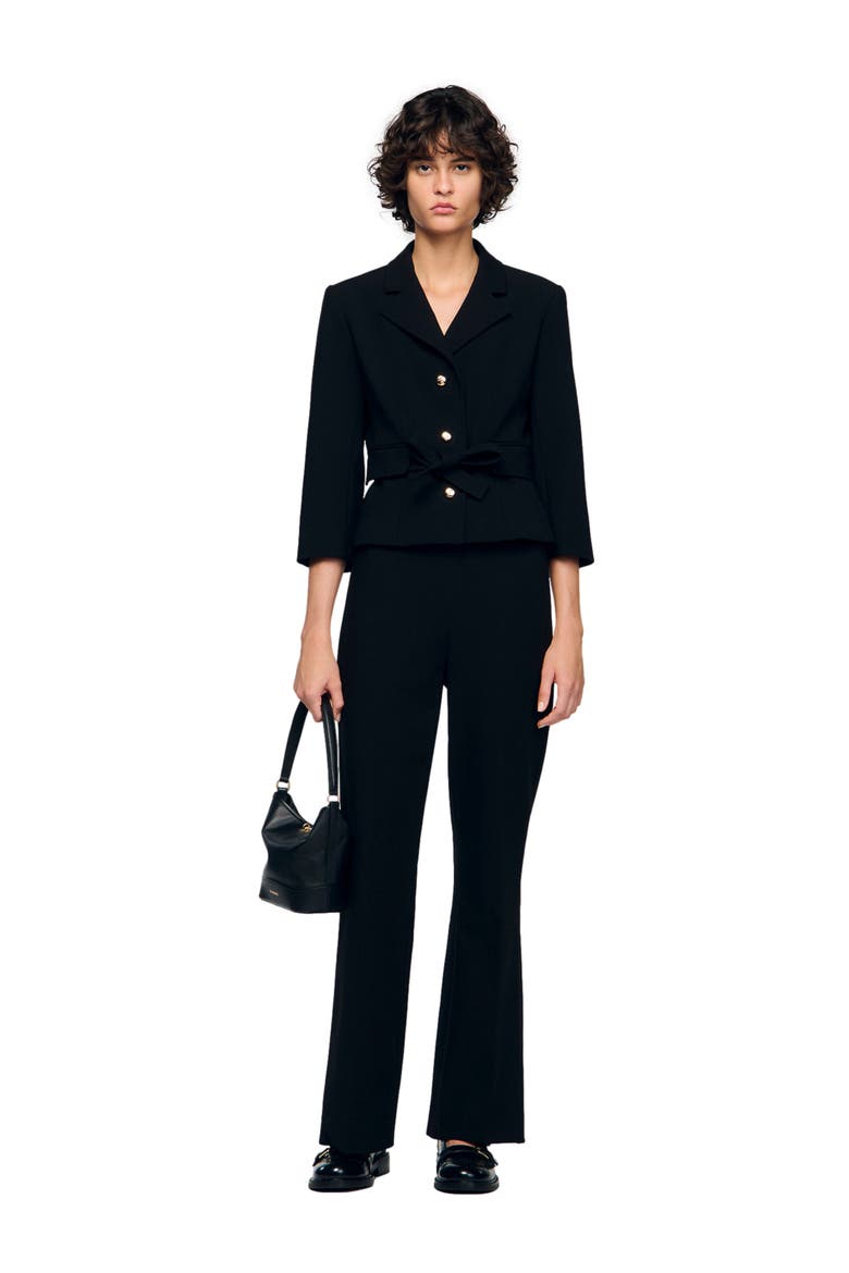 Straight-leg buttoned trouser, Alternate, color, Black