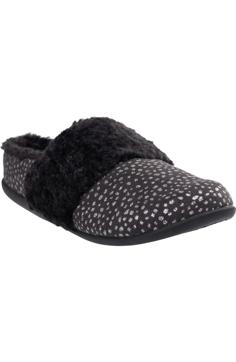 Revitalign Ellie Faux Shearling Clog Slipper, Main, color, Black