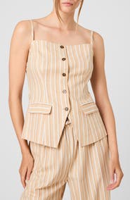 French Connection Tailored Sleeveless Linen Top