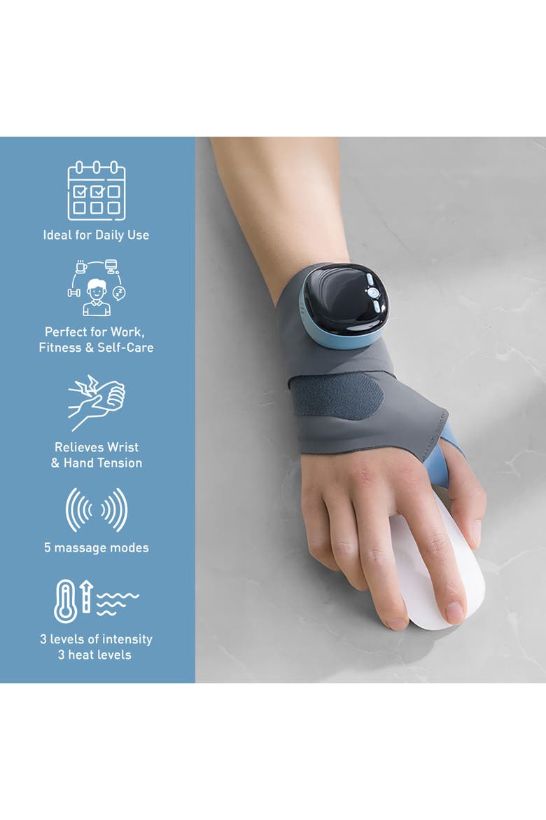 EMS Wrist Massager & 3-Speed Massage Gun, Alternate, color, Black