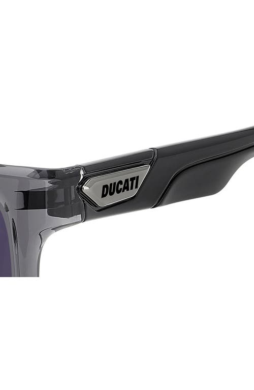 Carrera Eyewear X Ducati 57mm Rectangular Sunglasses In Grey/blue Sky Sp