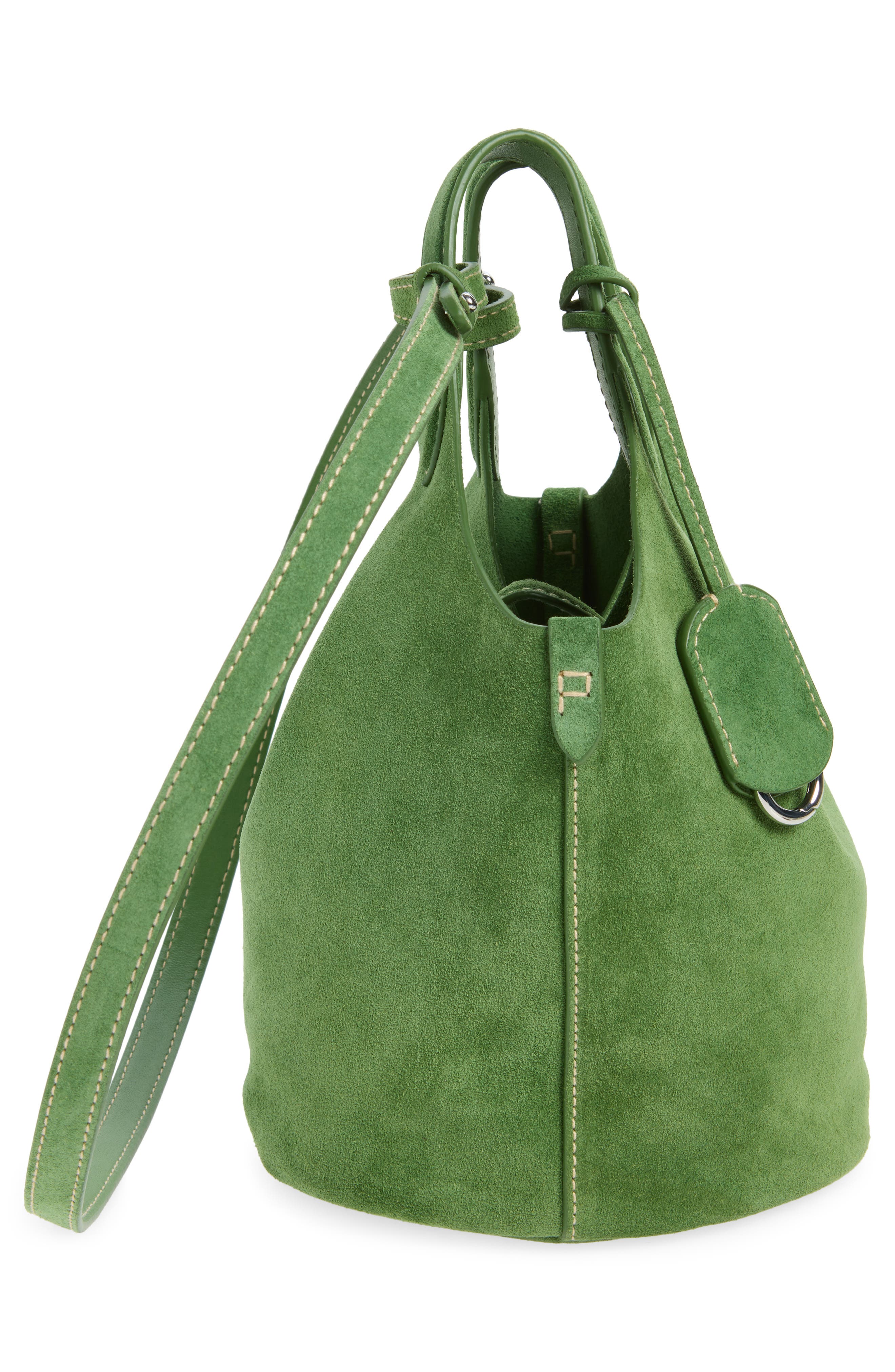 Mini Suede Leather Crossbody Bag, Alternate, color, DARK GREEN
