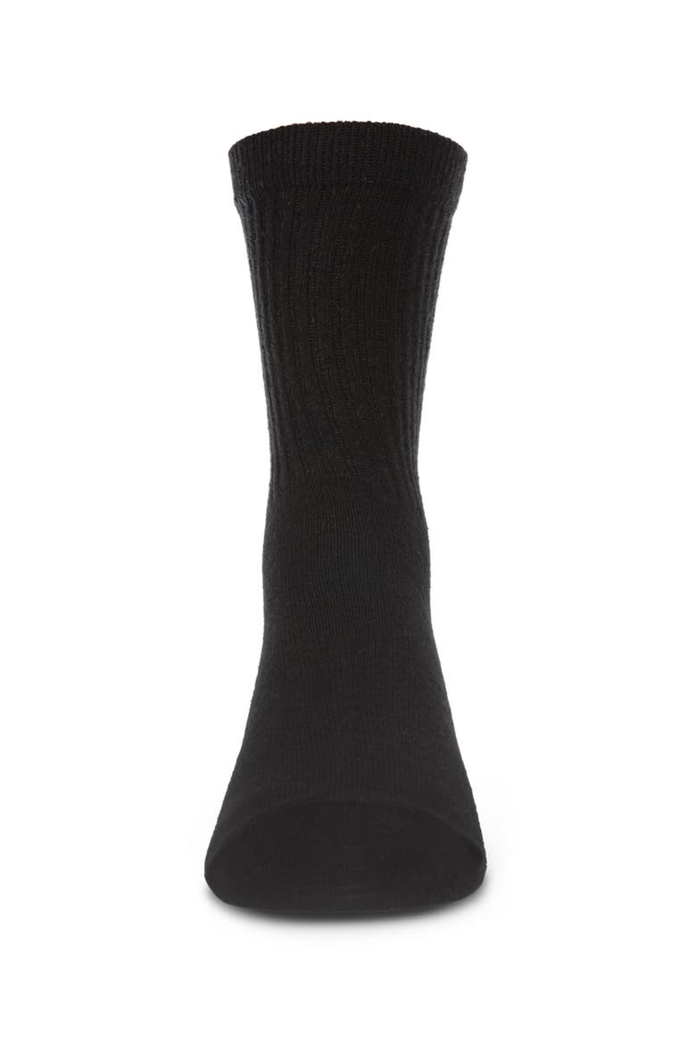 Boys' 3 Pair Pack Ribbed Cotton Blend Crew Sport Socks, Alternate, color, Black