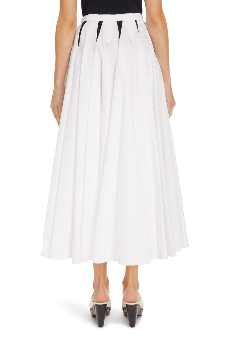 Alaïa Cutout Cotton Poplin Midi Skirt, Alternate, color, 