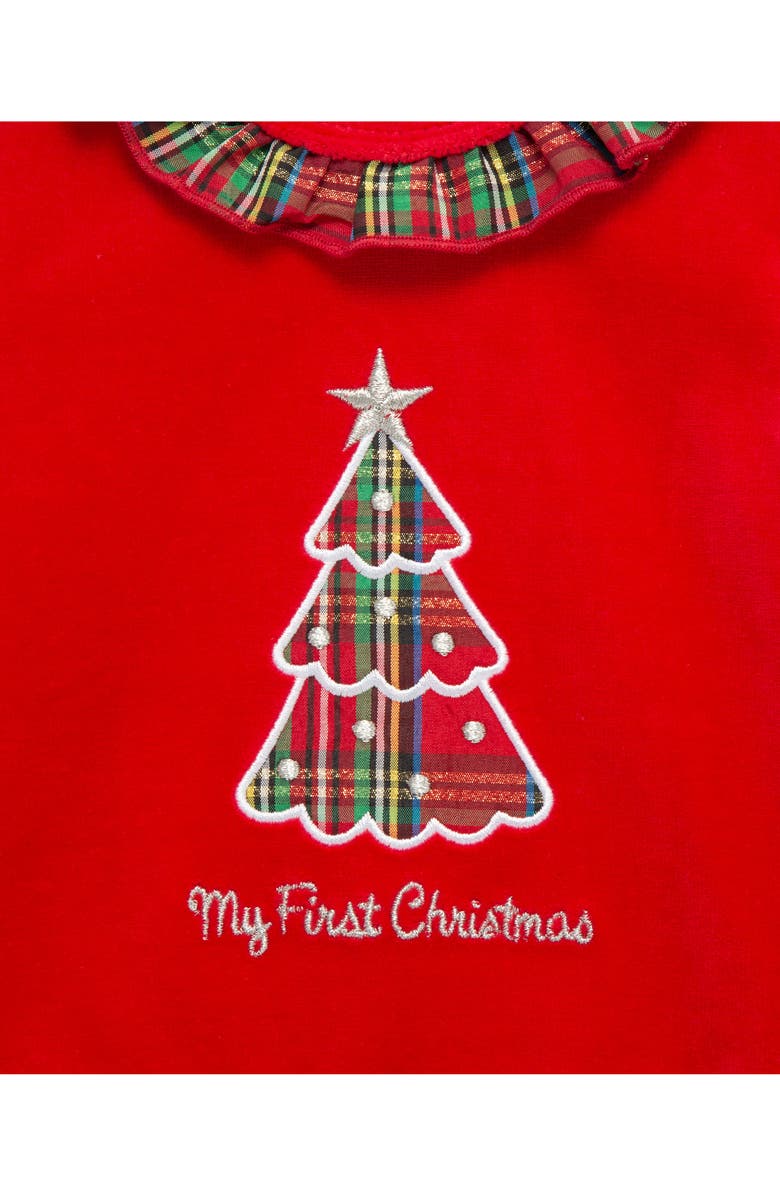 Little Me First Christmas Plaid Tree Top & Joggers Set, Alternate, color, Red