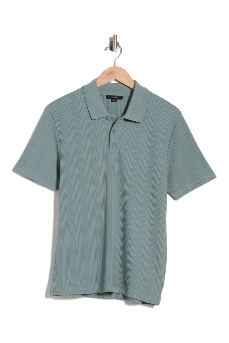 Variegated Waffle Polo, Alternate, color, PATINA