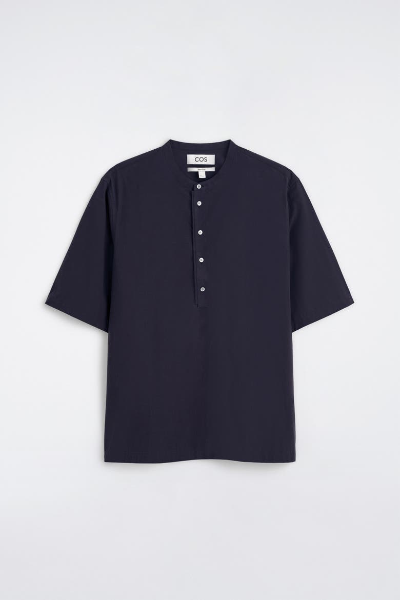Cotton Henley Shirt, Alternate, color, NAVY