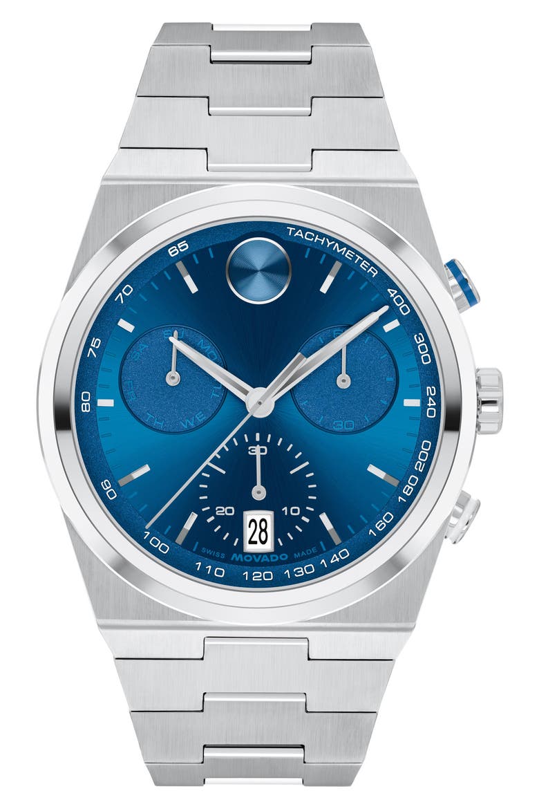 Bold Quest Bracelet Chronograph Watch, 42mm, Main, color, BLUE