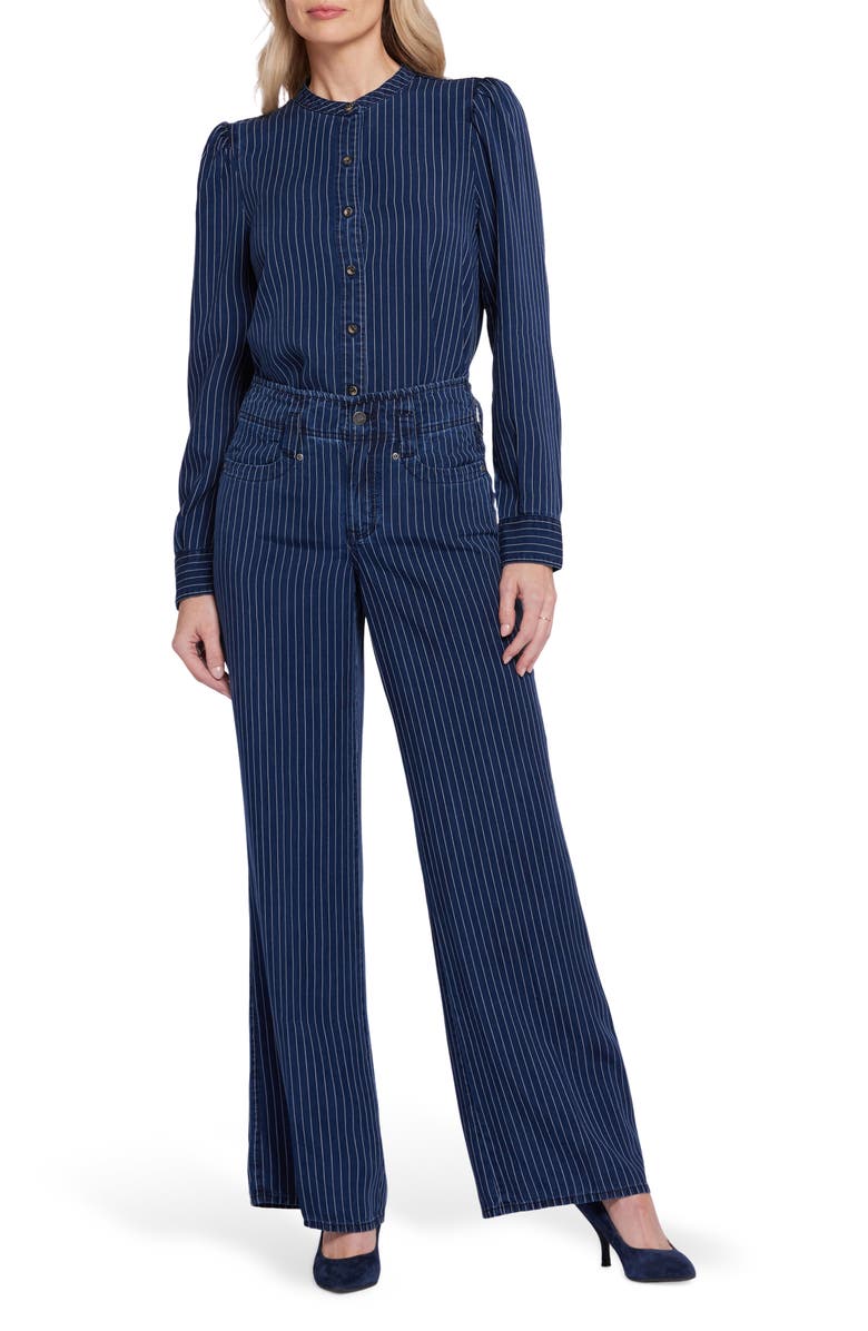 NYDJ Teresa Hollywood Stripe High Waist Wide Leg Jeans, Main, color,