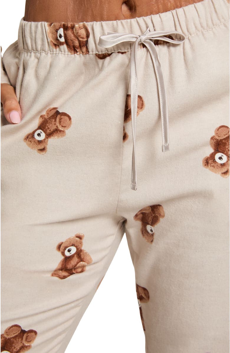 Hunkemöller Pant Flannel Straight Bear, Alternate, color, Grey