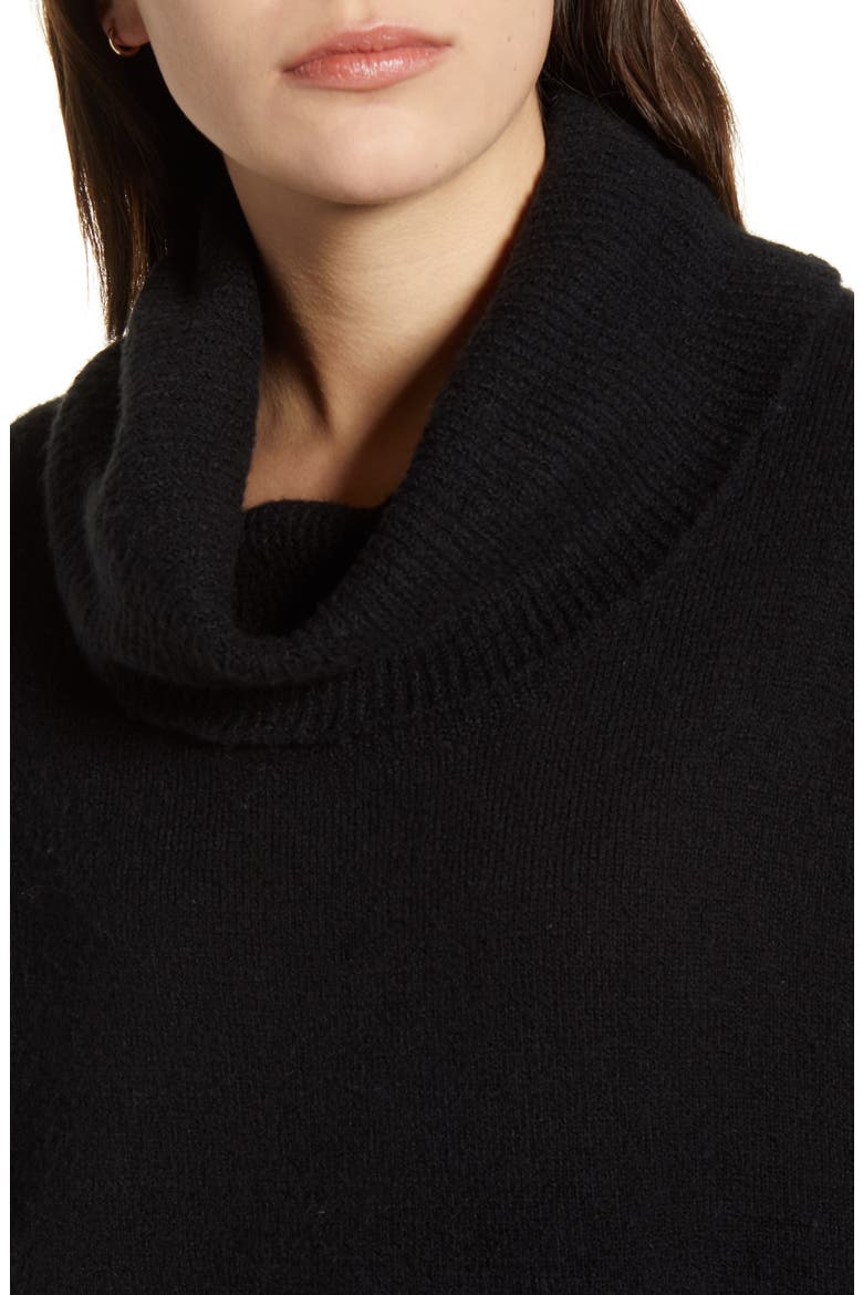 Cowl Neck Sweater, Alternate, color, BLACK