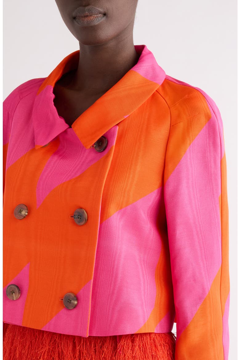 Vipa Broken Stripe Crop Moiré Jacket, Alternate, color, FUCHSIA