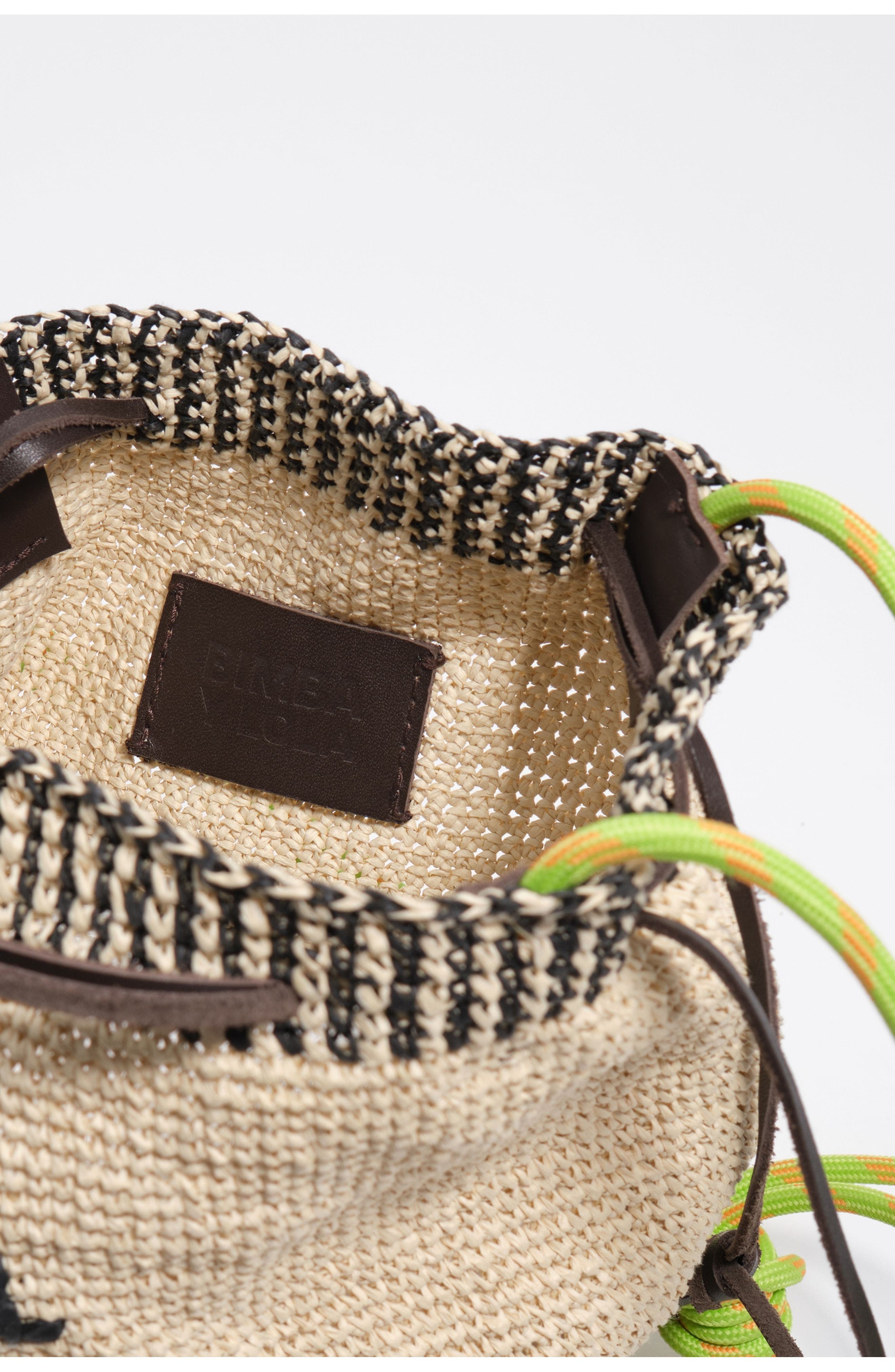 Bimba y Lola Medium Raffia Bucket Bag, Alternate, color, Natural